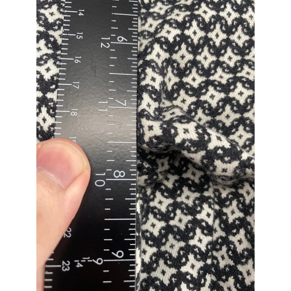 LOFT Marisa Skinny Pants Womens 8 Black White Geometric Diamond Print Ankle Work